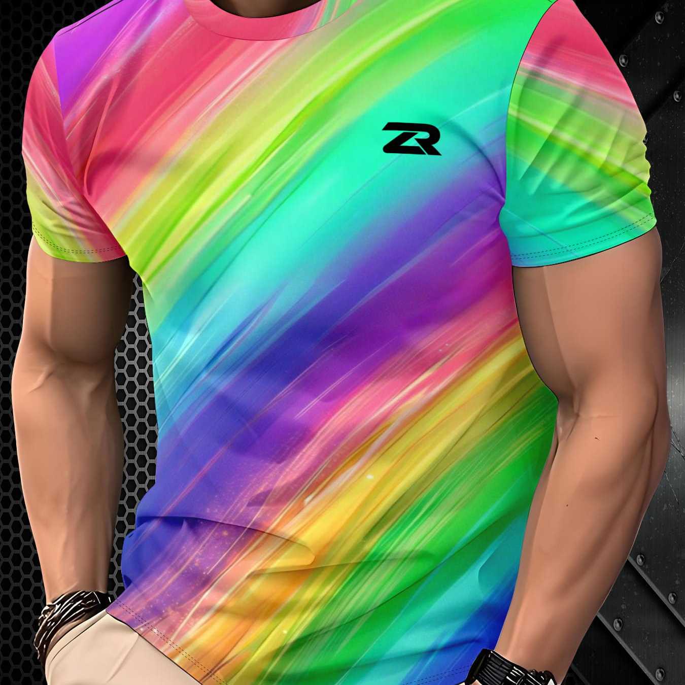 TEMU Trendy 3d Print Short-sleeve T-shirt, Lightweight Round-neck Versatile Loungewear For Casual Sports