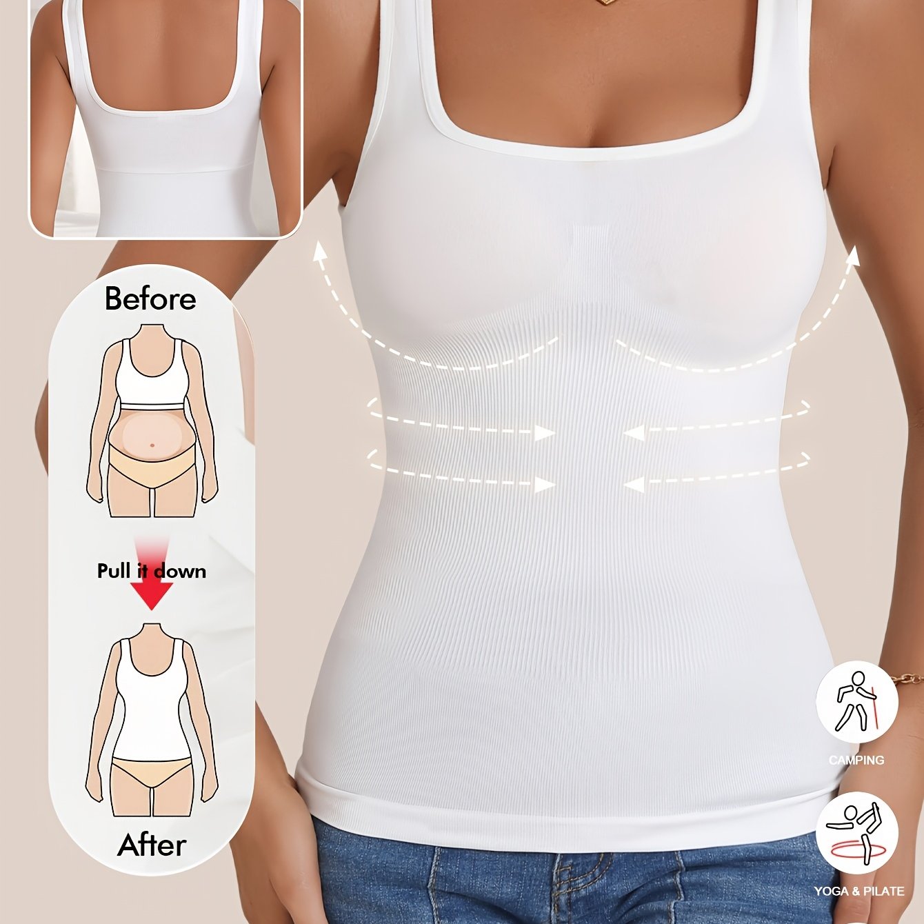 Women's Waist-cinching Vest, Sleeveless Comfortable Shaping Underwear, Fitness Upper Body Corset Sportswear