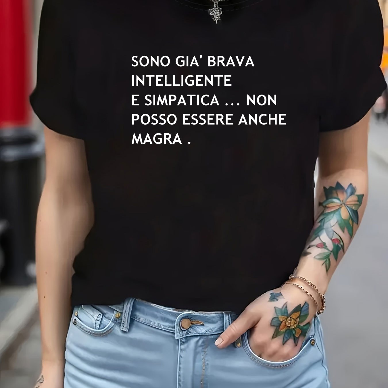 TEMU Taglie Forti - T-shirt da Donna Taglie Forti con Stampa di Scritta " Gi� Bella e , Non Posso Troppo ", Top Casual a Maniche Corte con per Estate
