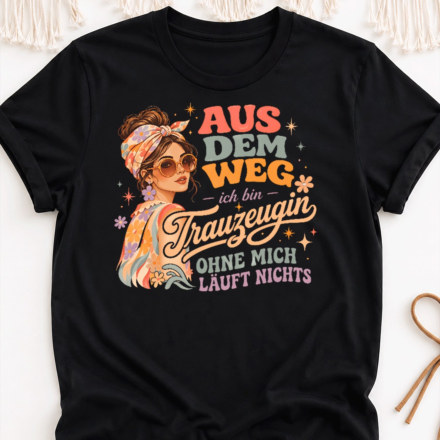 Image of Aus Dem Weg Ich Bin Die Trauzeugin Jga Hochzeit(2) Overseas Printing Y2k Oversized Unisex T-shirt For Men Women Retro 2000s Streetwear Baggy Graphic Tee