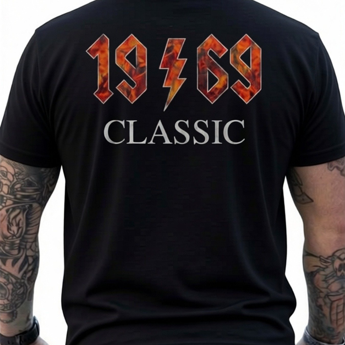 Men's Vintage 1969 Classic Rock T-shirt With A Graphic On The Back - From 100% Breathable Material, This Crew Neck Short Sleeve Tee Is Ideal For Concerts And Festivals