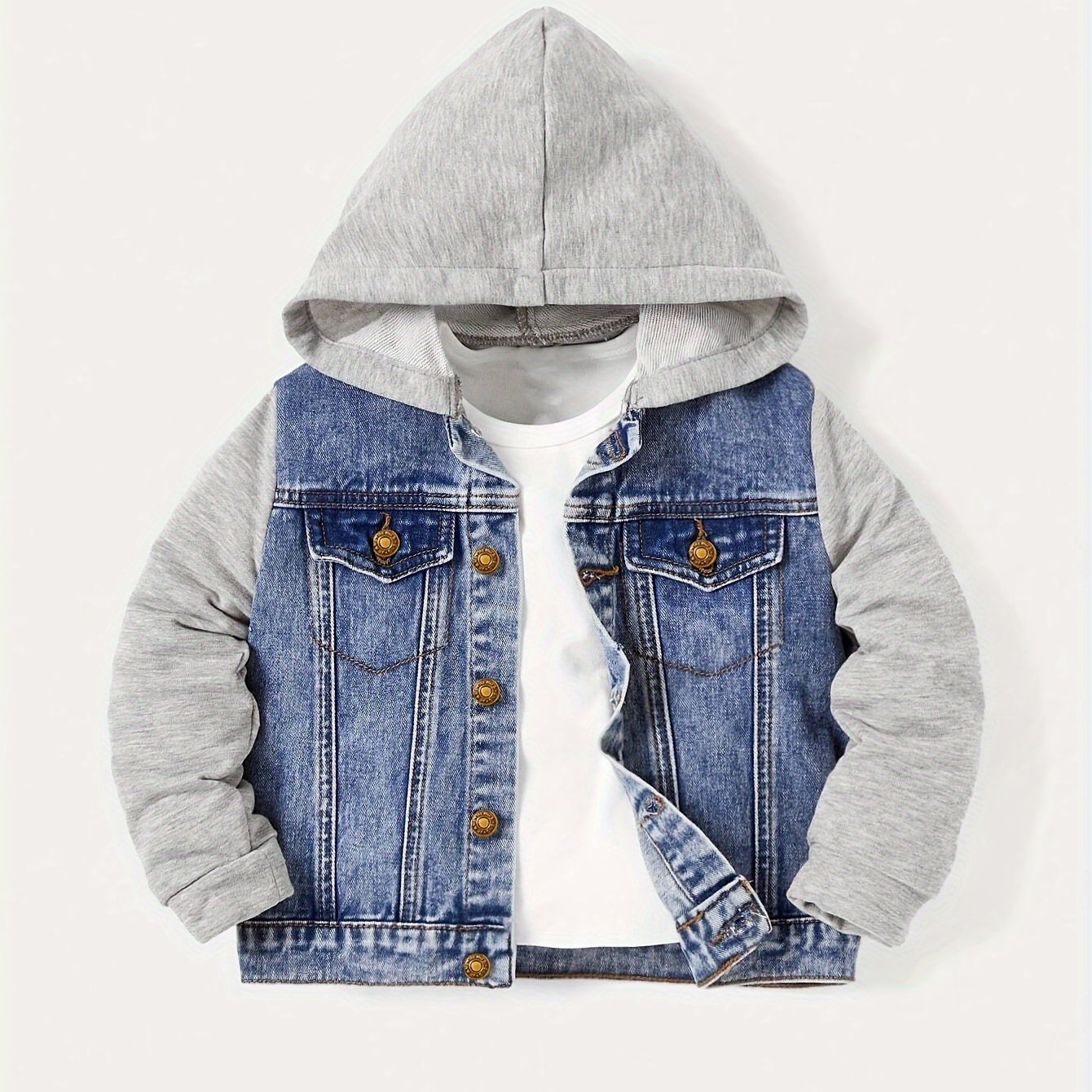 Boys' Fashion New Casual Hooded Denim Jacket