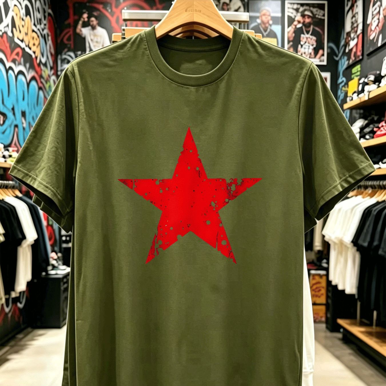 TEMU Men's Style Trendy Casual Wear Vintage Distressed Graphic Tee Adult Male Holiday Gift Daily Outfit