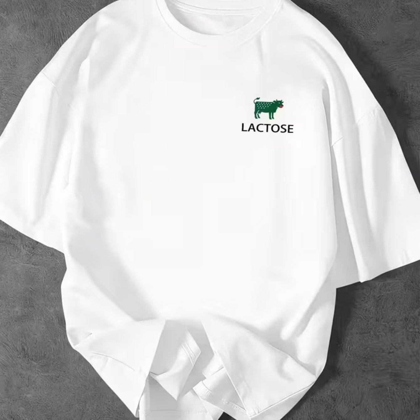 TEMU Men's Fashion Casual Trendy Graphic T-shirt, Green Cow Pattern, Adult Men' Style Holiday Gift, Daily Sportswear, Plus Size