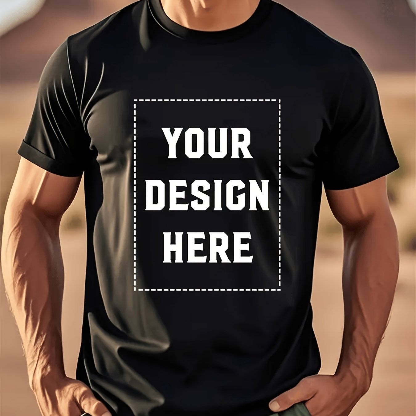 TEMU T-shirt Rétro pour Homme à Impression Personnalisée - Col Rond Manches Courtes avec Texte Personnalisé/, Lavable en Machine, Convient pour -
