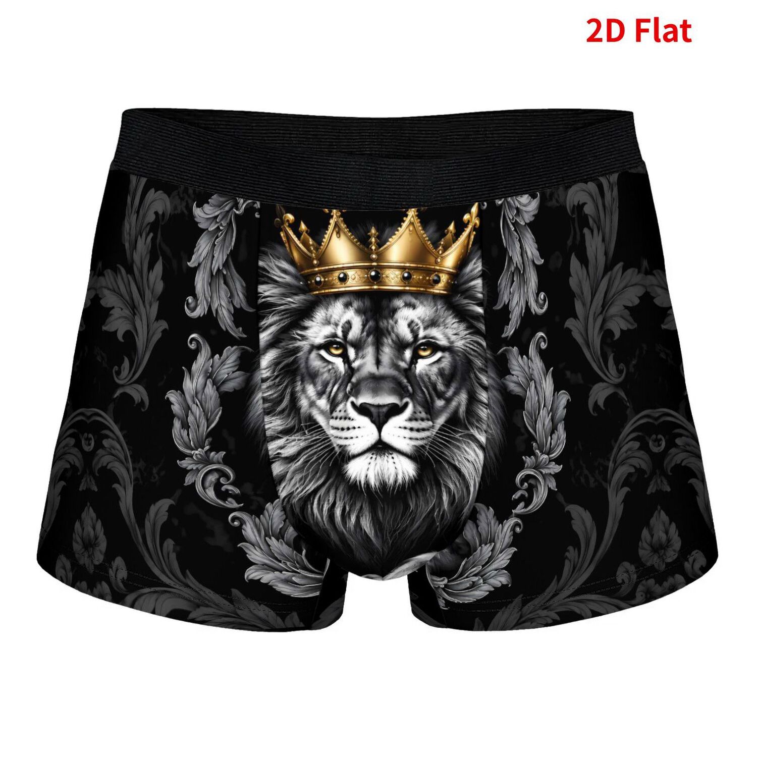 TEMU 2d Print Design Lion Crown Majesty Pattern Men's Underwear Breathable Daily Wear