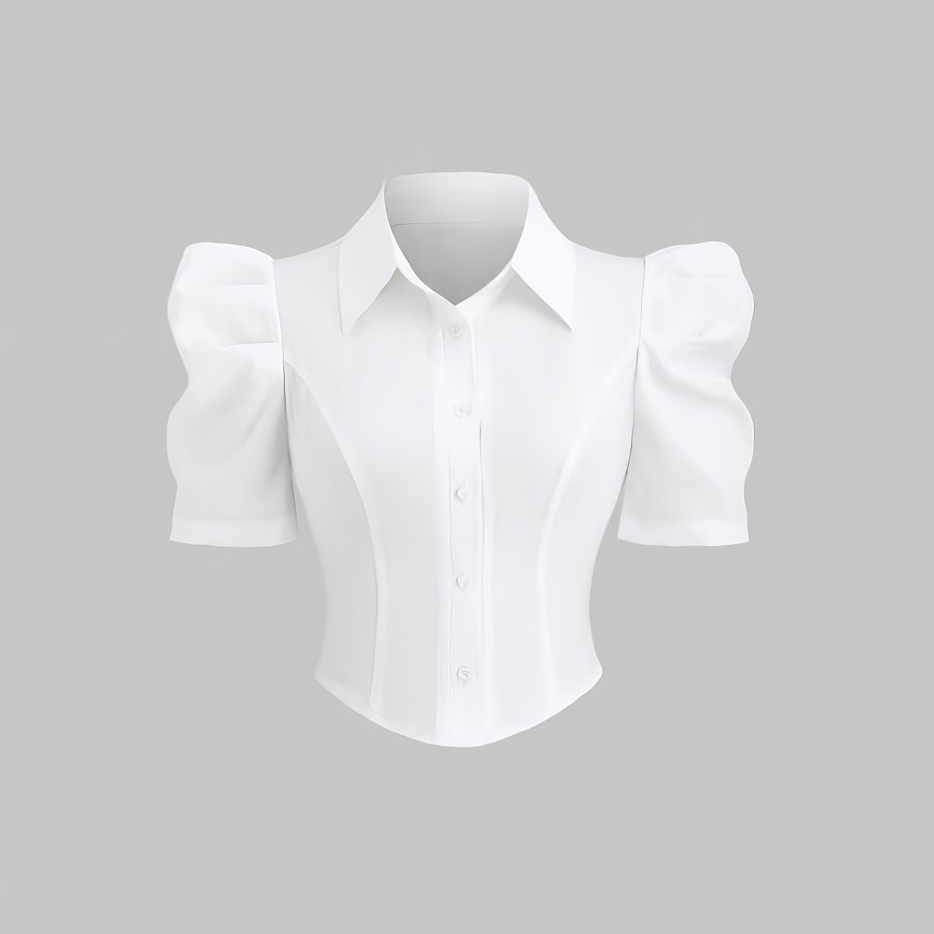 TEMU Women's Spring/summer Simple White Dolman Sleeve Shirt, Summer Office Commuter Short Sleeve Top