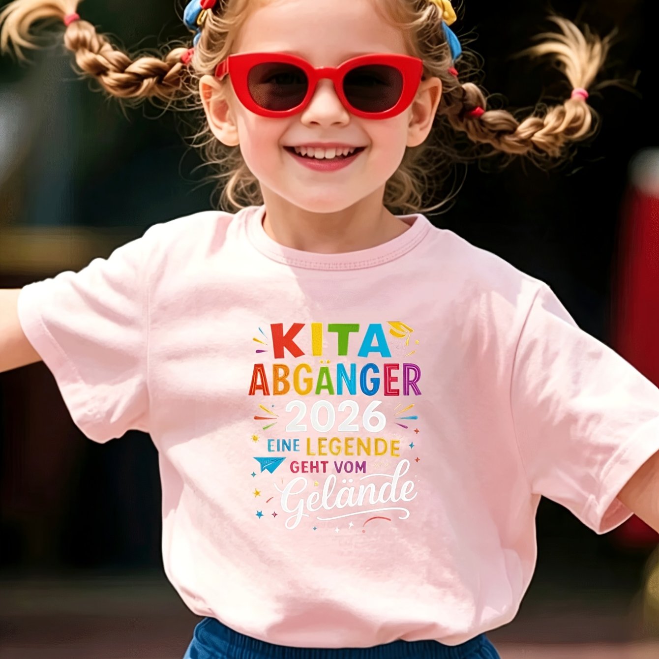 Image of Kindergarten Graduation T-shirt For Boys And Girls In 2026 - Kita Abgänger With Stars And Colorful Balloon Decorations - Perfect For Children's Graduation Parties And Celebrations