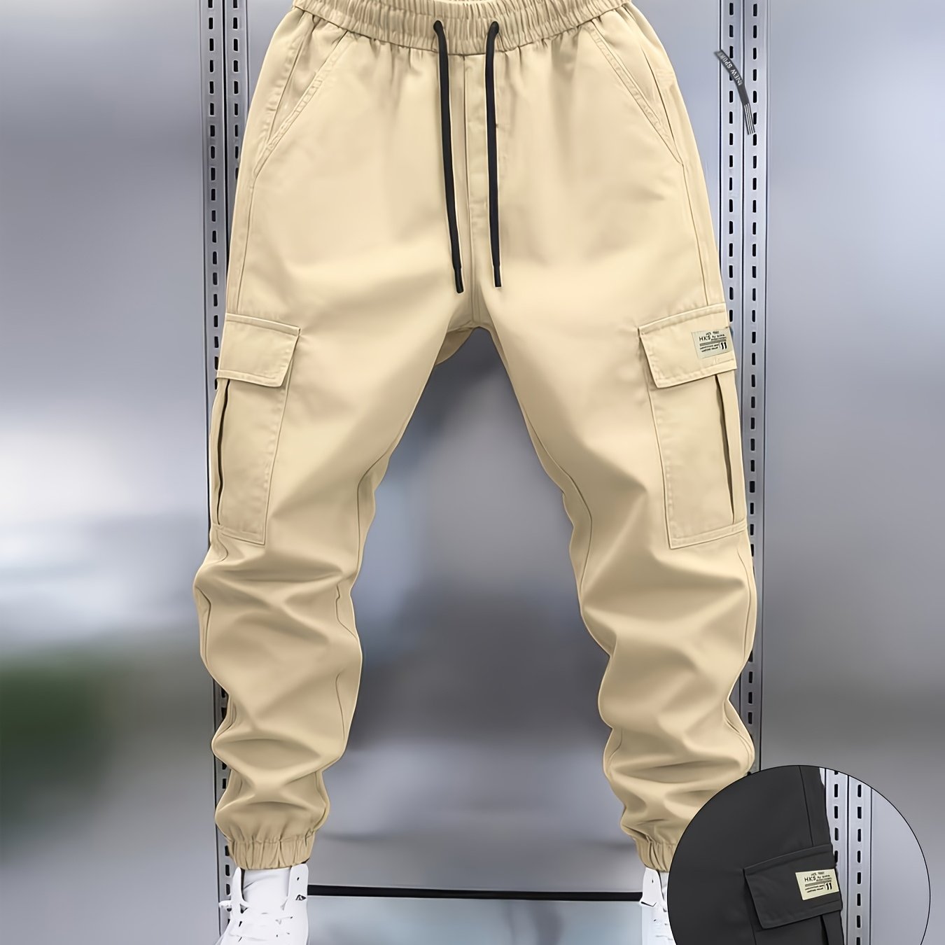 TEMU Pantalon de qualité supérieure pour homme | Pantalon cargo jogging de sport élégant pour homme, disponible en plusieurs couleurs, avec double à