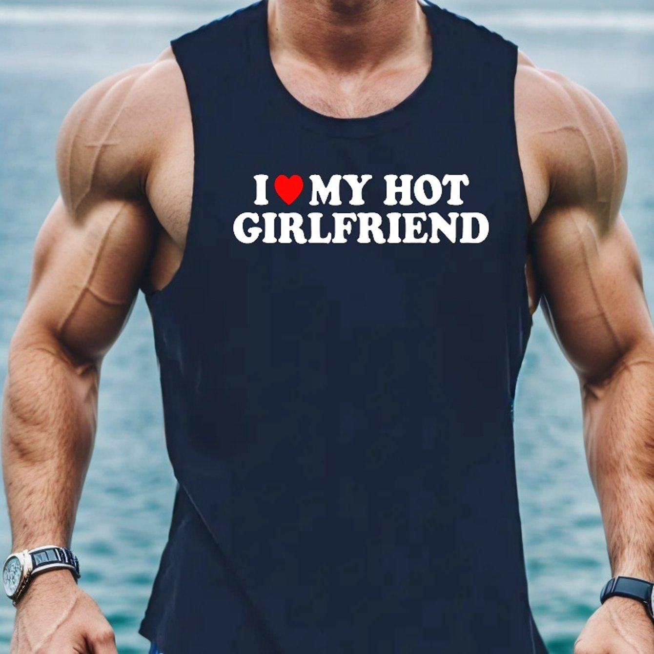 TEMU I Love My Hot Girlfriend Standard Size Men's Vest