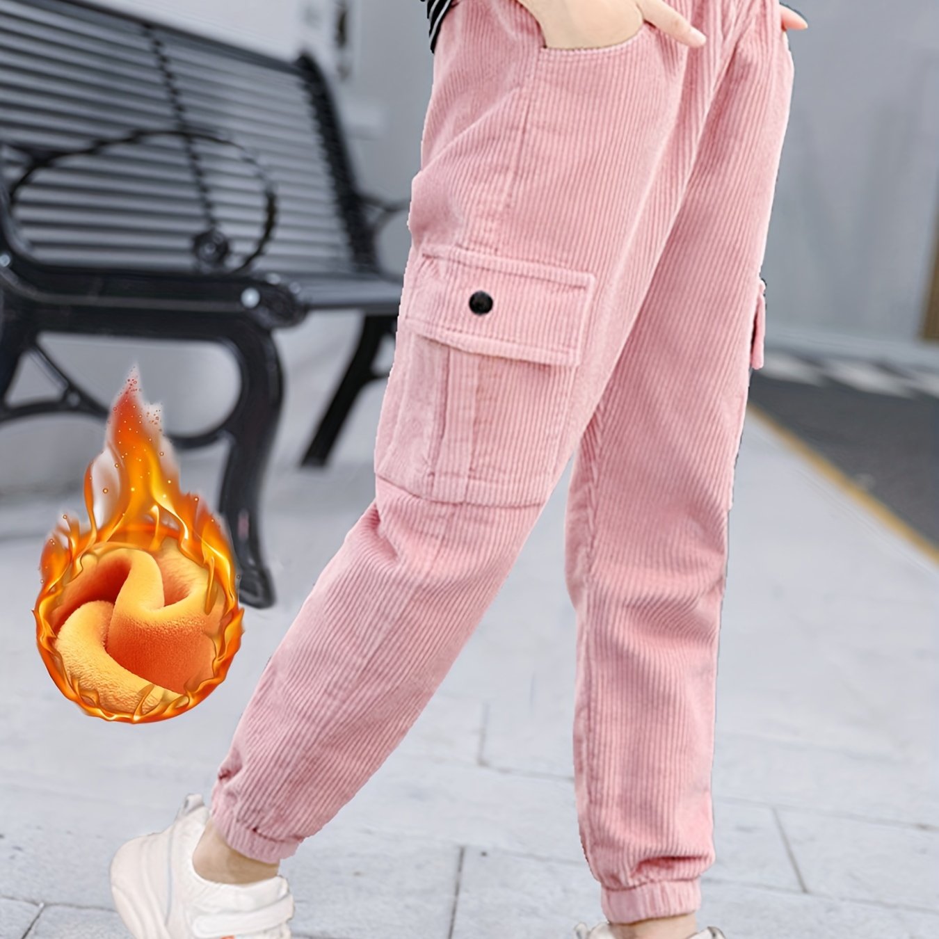 Girls' Thermal Warm Winter Wide leg Cargo Pants Casual - Temu Canada