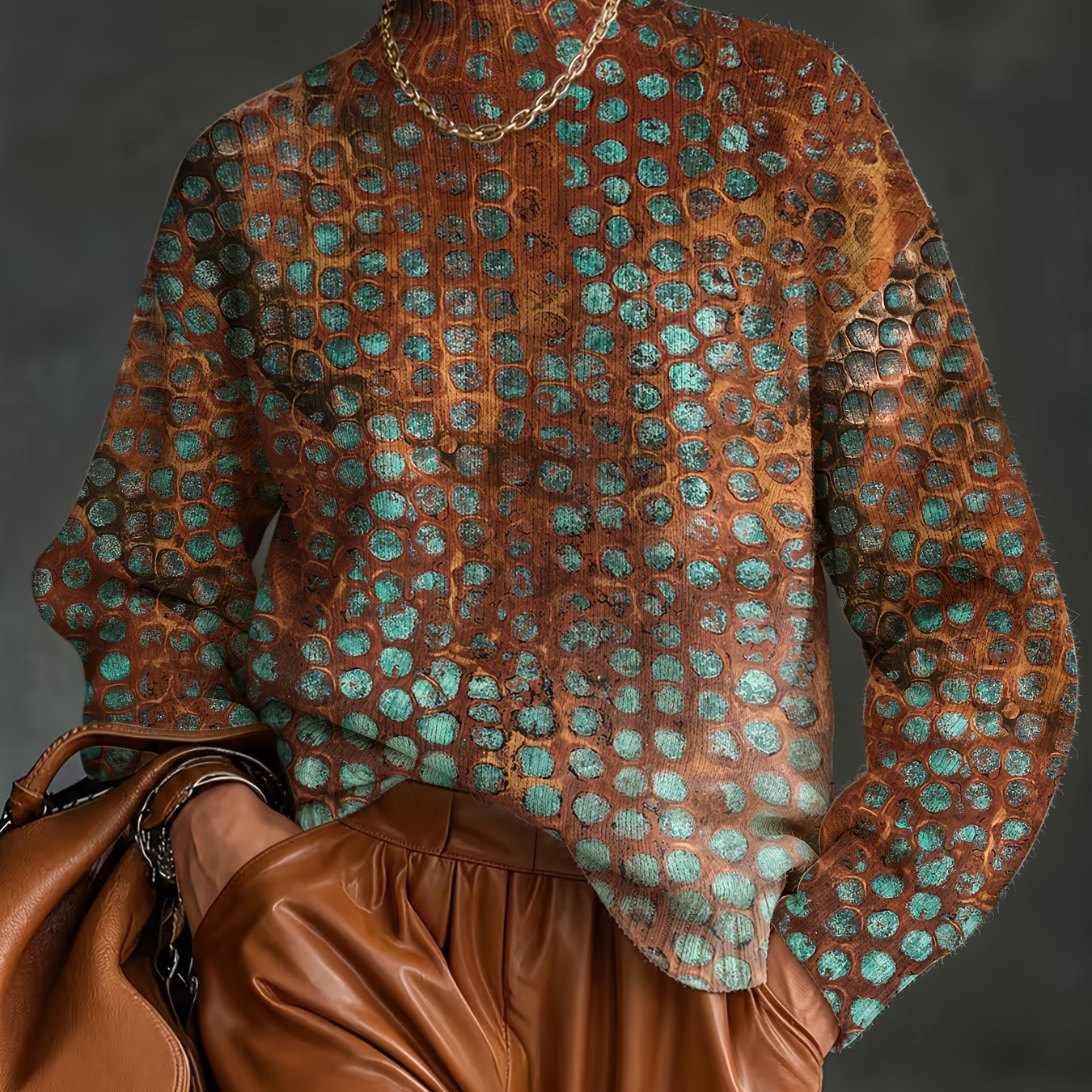 TEMU [Impression Numérique 2D] Pull Imprimé pour Femme, Pull Épaisses Manches Longues Col , Douce, Chaud et Confortable, Convient pour et l'Hiver