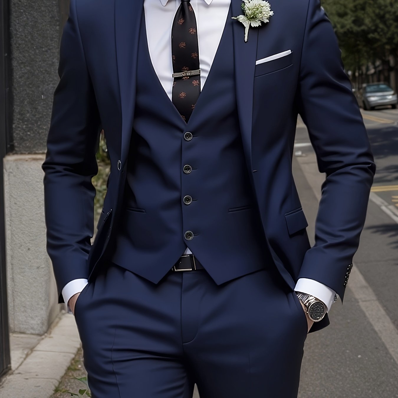 TEMU Men's Slim Fit 2pcs Suit, Single-breasted Blazer & Dress Pants, Formal Outfit For Special Occasions & Daily Wear