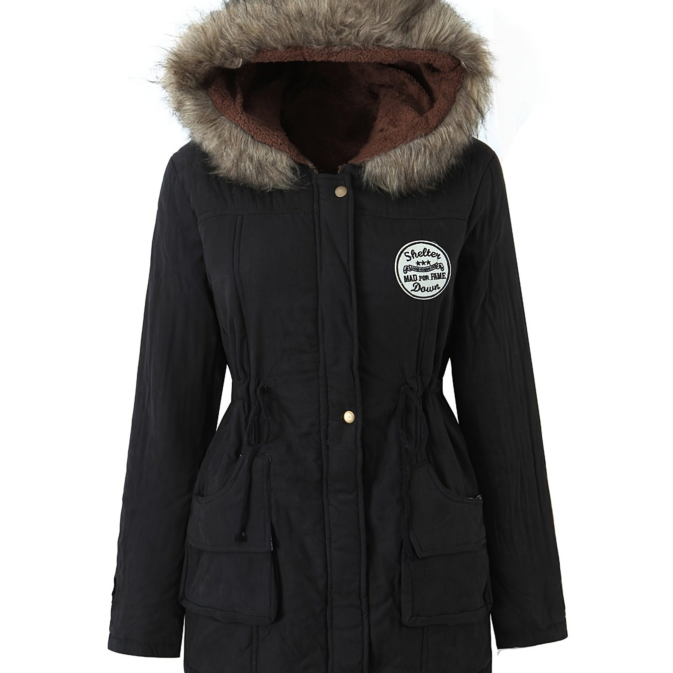 TEMU Women's Winter Warm Hooded Jacket Casual Coat Parka