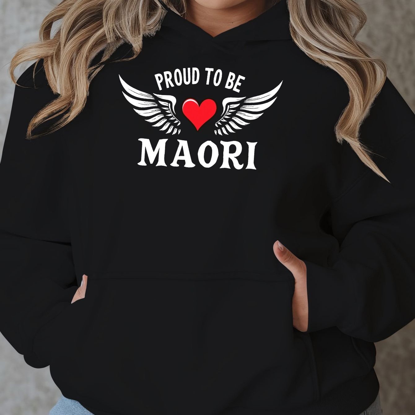 TEMU Plus Size, Be Maori Plus Size Casual Sweatshirt Printed Hooded Pullover, Women's Autumn And Winter Casual Long-sleeved Sweatshirt, Plus Size