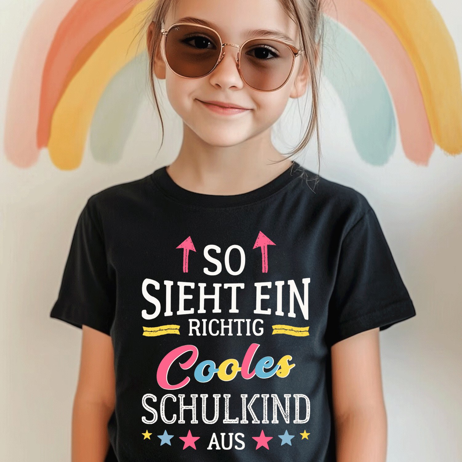 Image of So Sieht Ein Cooles Schulkind Aus Comfortable Casual Crew Neck Tee For Boys And Girls T Shirt, 200g
