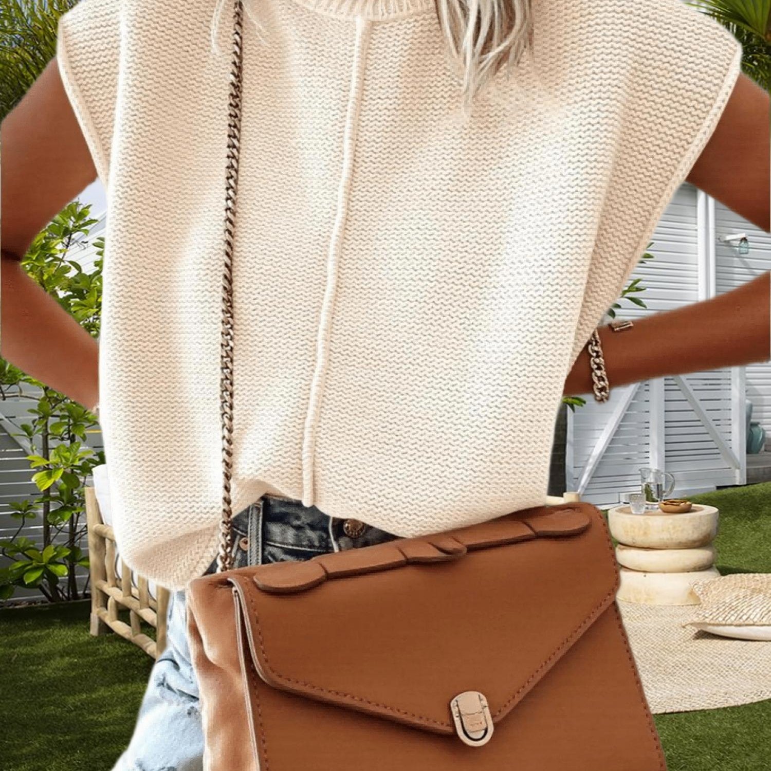 Image of Women's Summer Lightweight Cap Sleeve Tops Crew Neck Loose Fit Casual Pullover