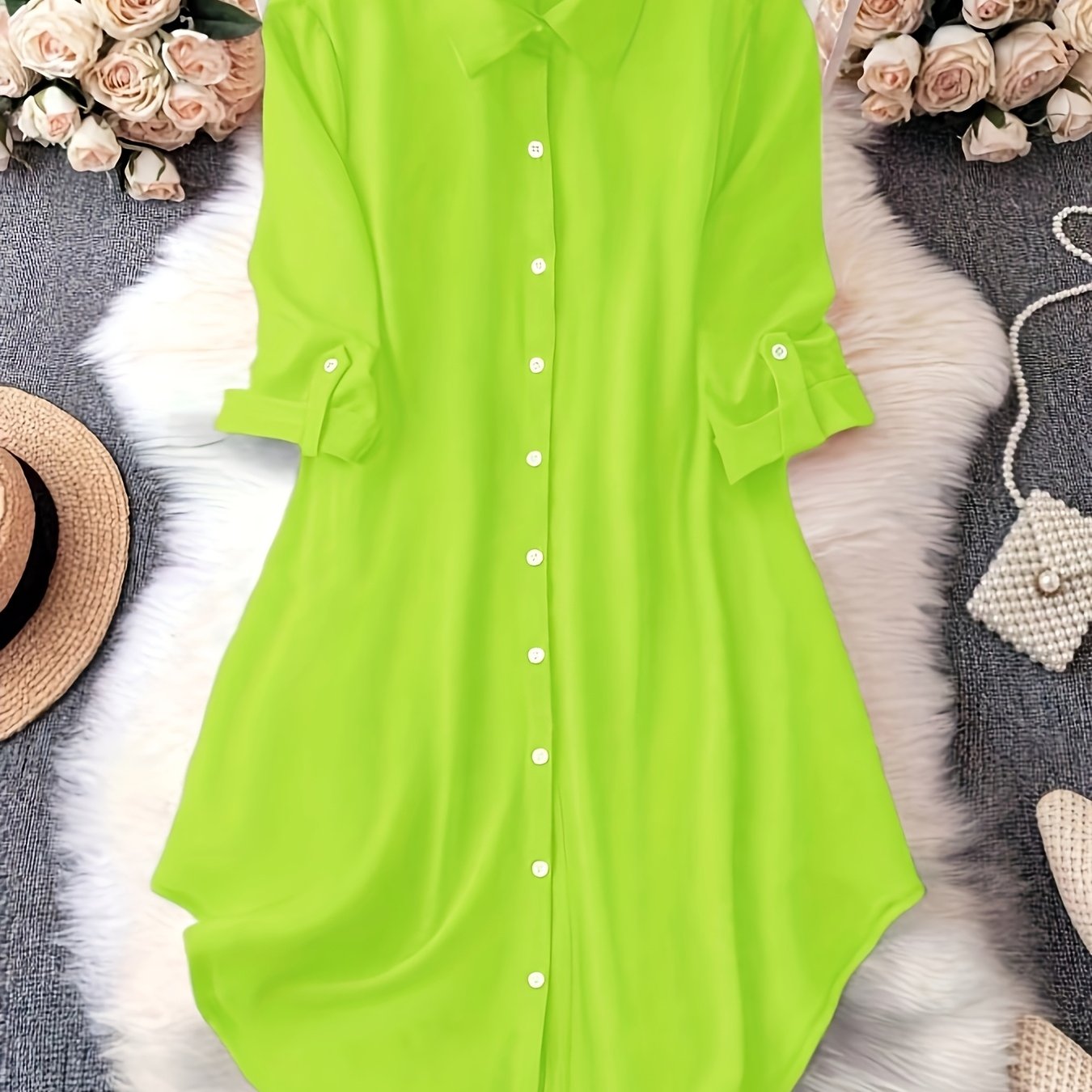 Women' Color Shirt Dress