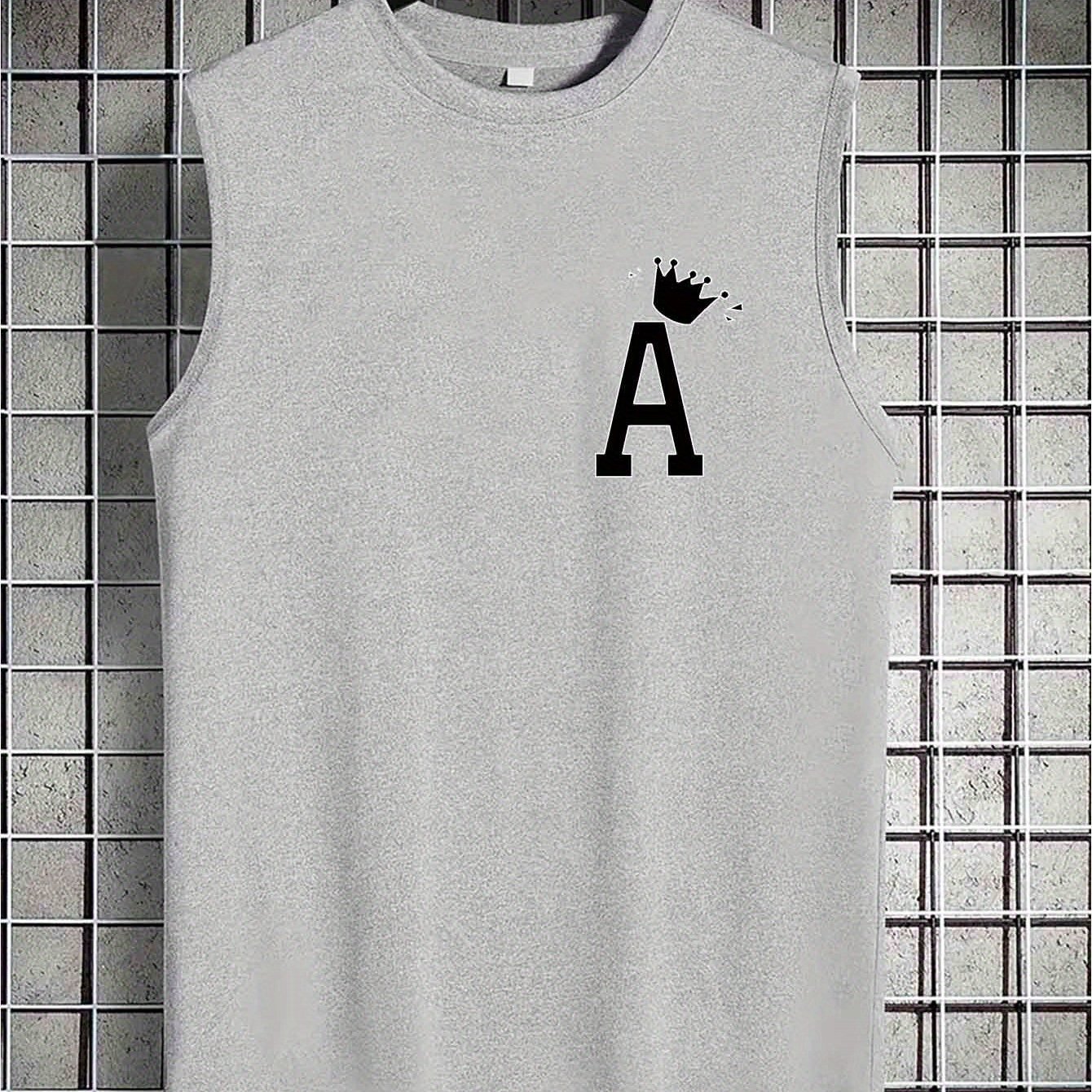TEMU Spring/summer American-style Fashion Brand Printed Tank Top For Teen Boys, Spring/summer Crew Neck Fashionable Casual Versatile Top