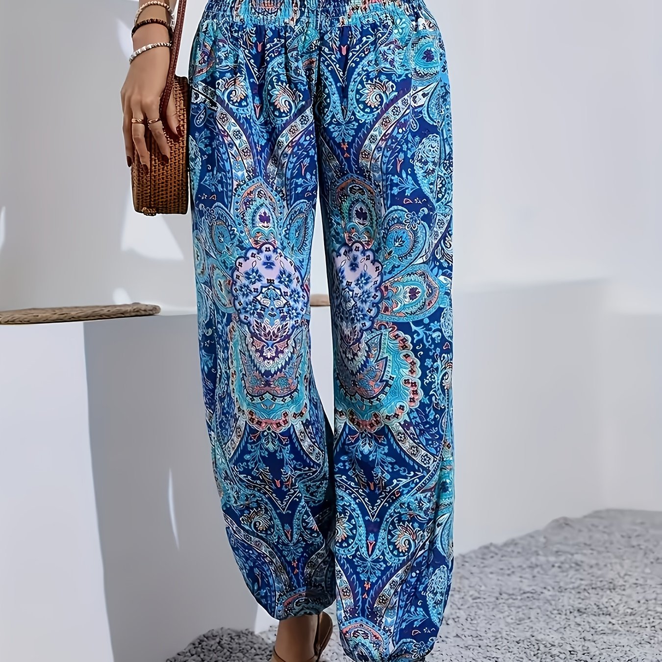 TEMU Pantaloni Donna Casual Stile con Coulisse, Lunghezza alla Caviglia e Larga - Cross-border