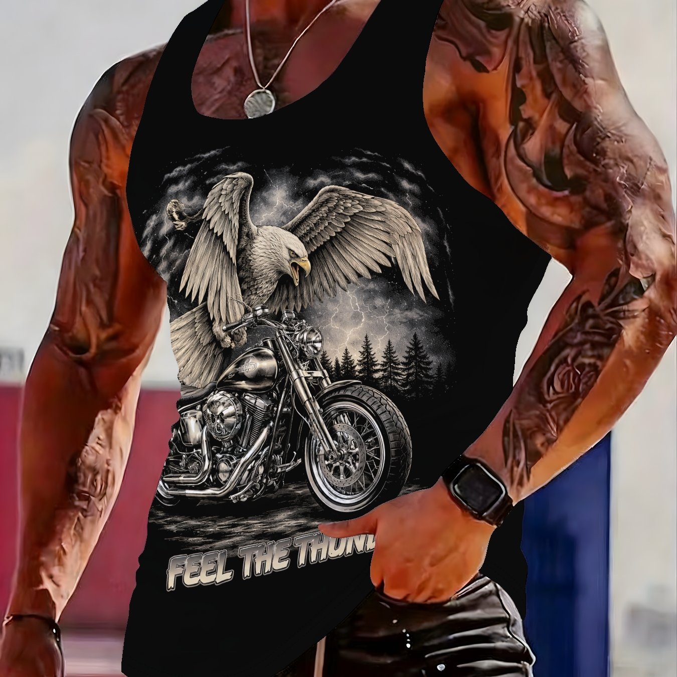 TEMU Men's Loose- Tank Top, Summer Fitness Sleeveless T-shirt, Printed Vest