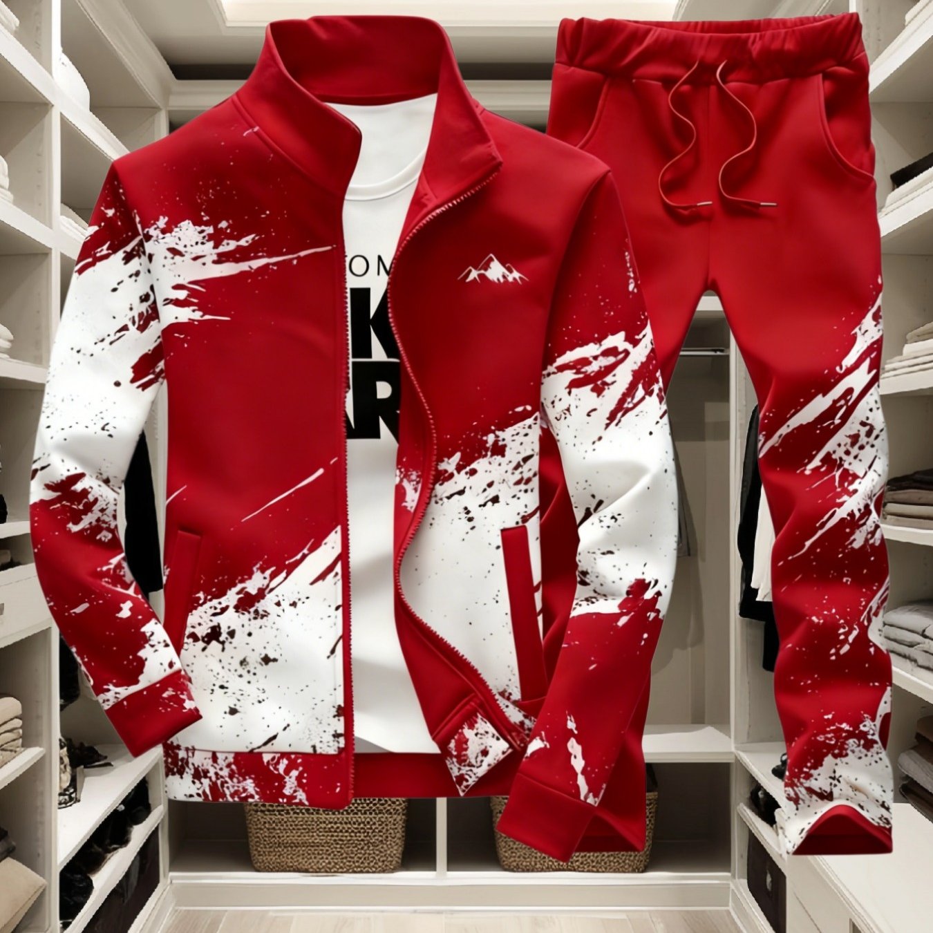 Image of 13-16 Year Old -style Suit, 2pcs Set, Featuring A Color- Full-zip Jacket And Sports Pants, Suitable For And Casual Wear, Ideal For Outdoor Activities, For Teenagers, For Teenager