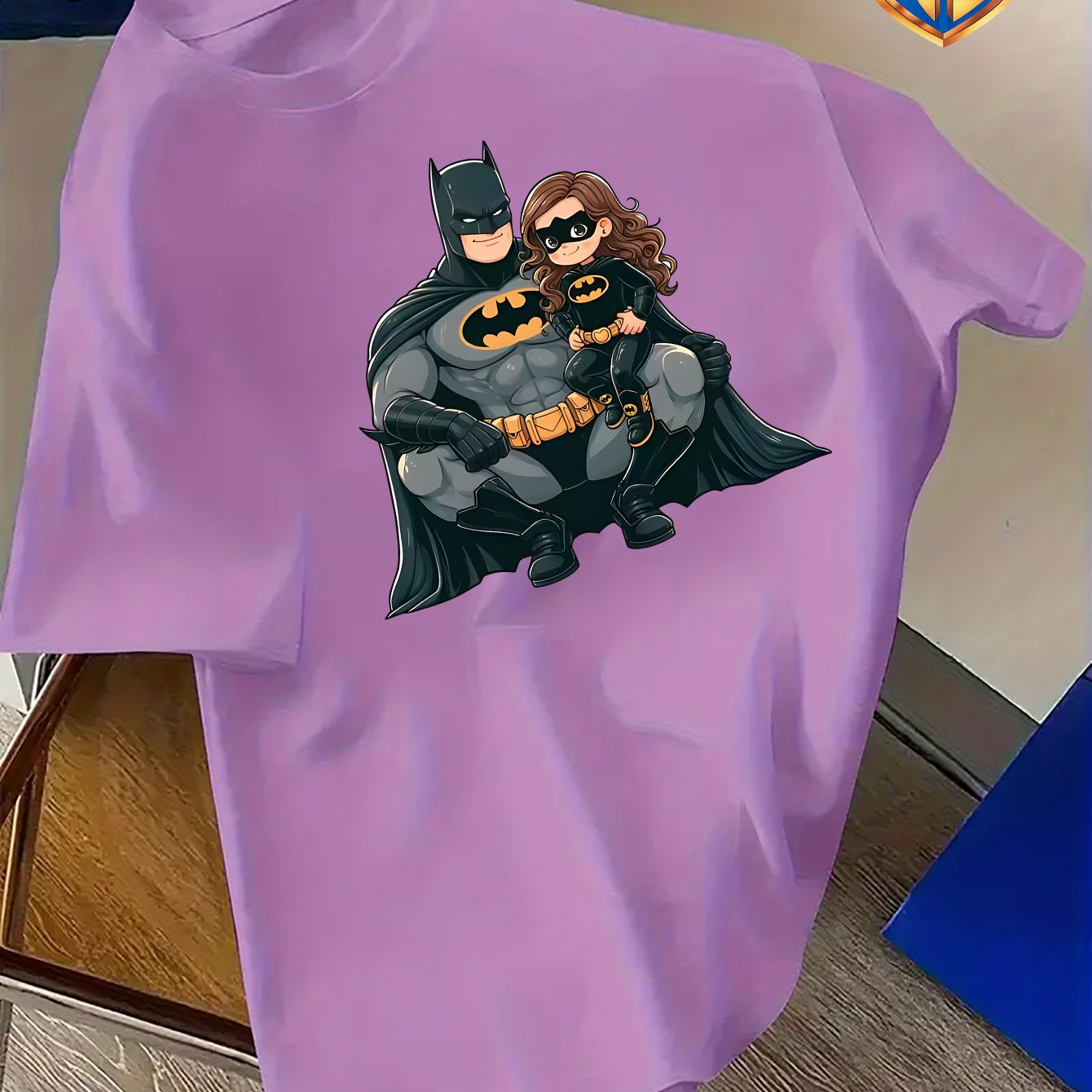 TEMU Wb Authorizes Warner . Batman Father And Daughter Themed Men's Round Neck Short Sleeved, Spring And Summer Casual Sports Style T-shirt: