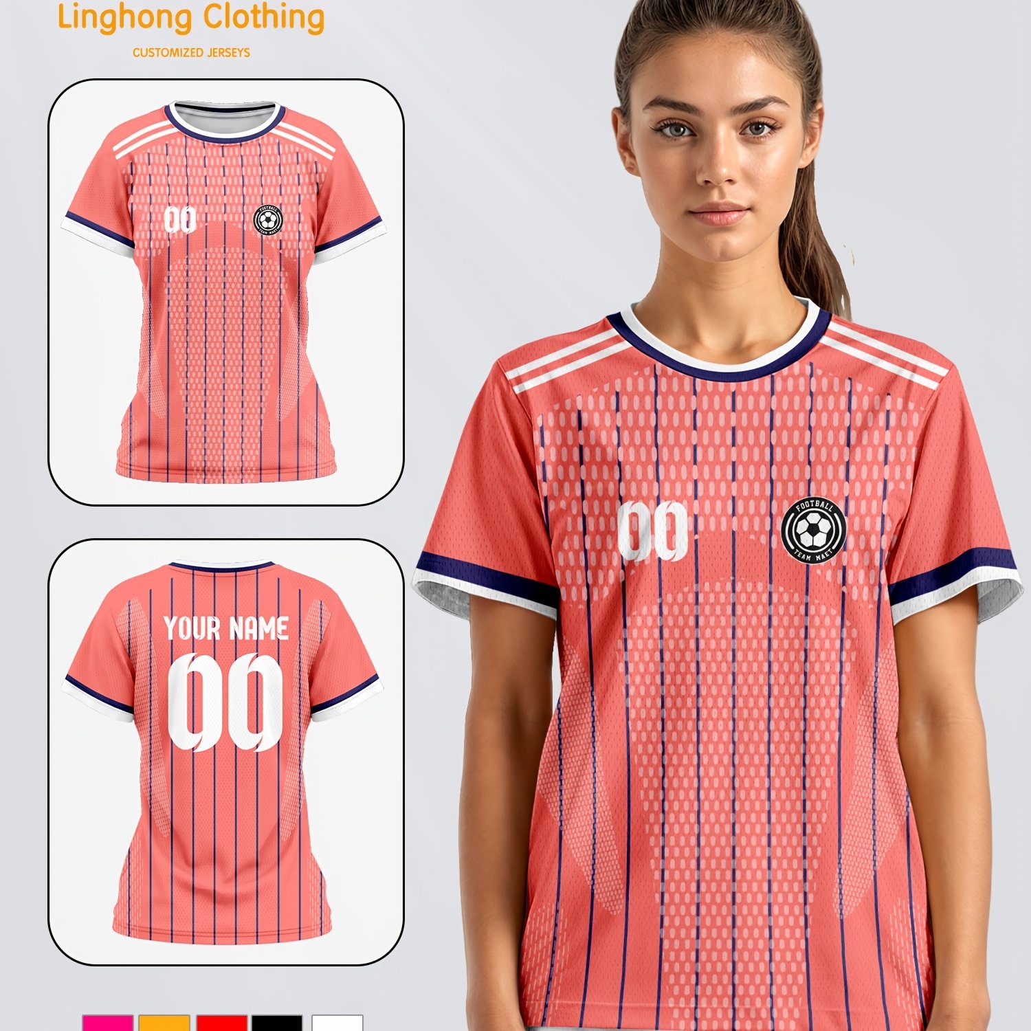 TEMU 2026 Scottish Custom Logo Women's T-shirt Football Shirt Team Exercise Fitness Comfortable, Breathable And Fast-drying Daily Leisure