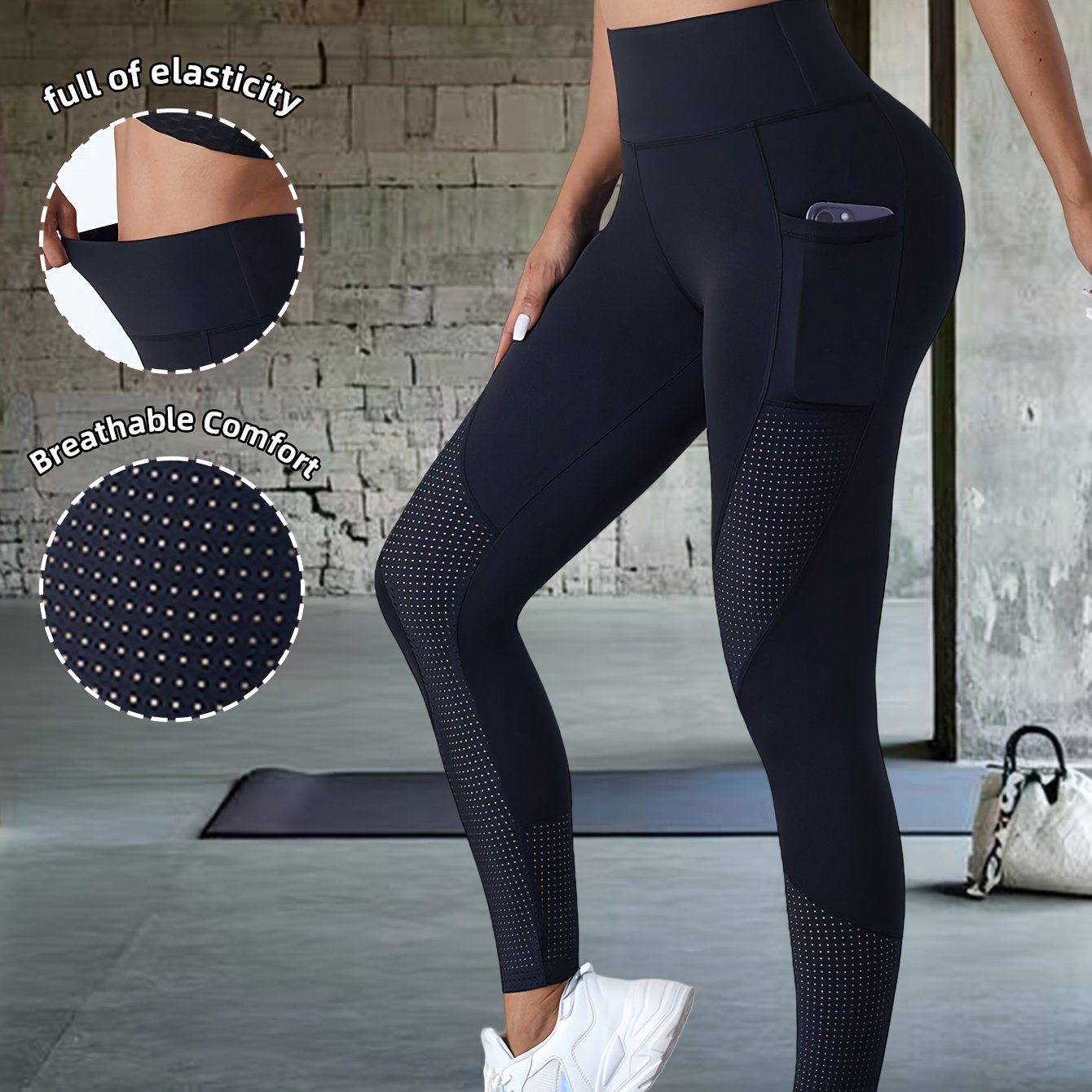 TEMU Trendy Yoga Pants, Women's Workout Pants, -lifting And Tummy-tucking Tight-fitting Leggings, Breathable And Comfortable Shaping Pants