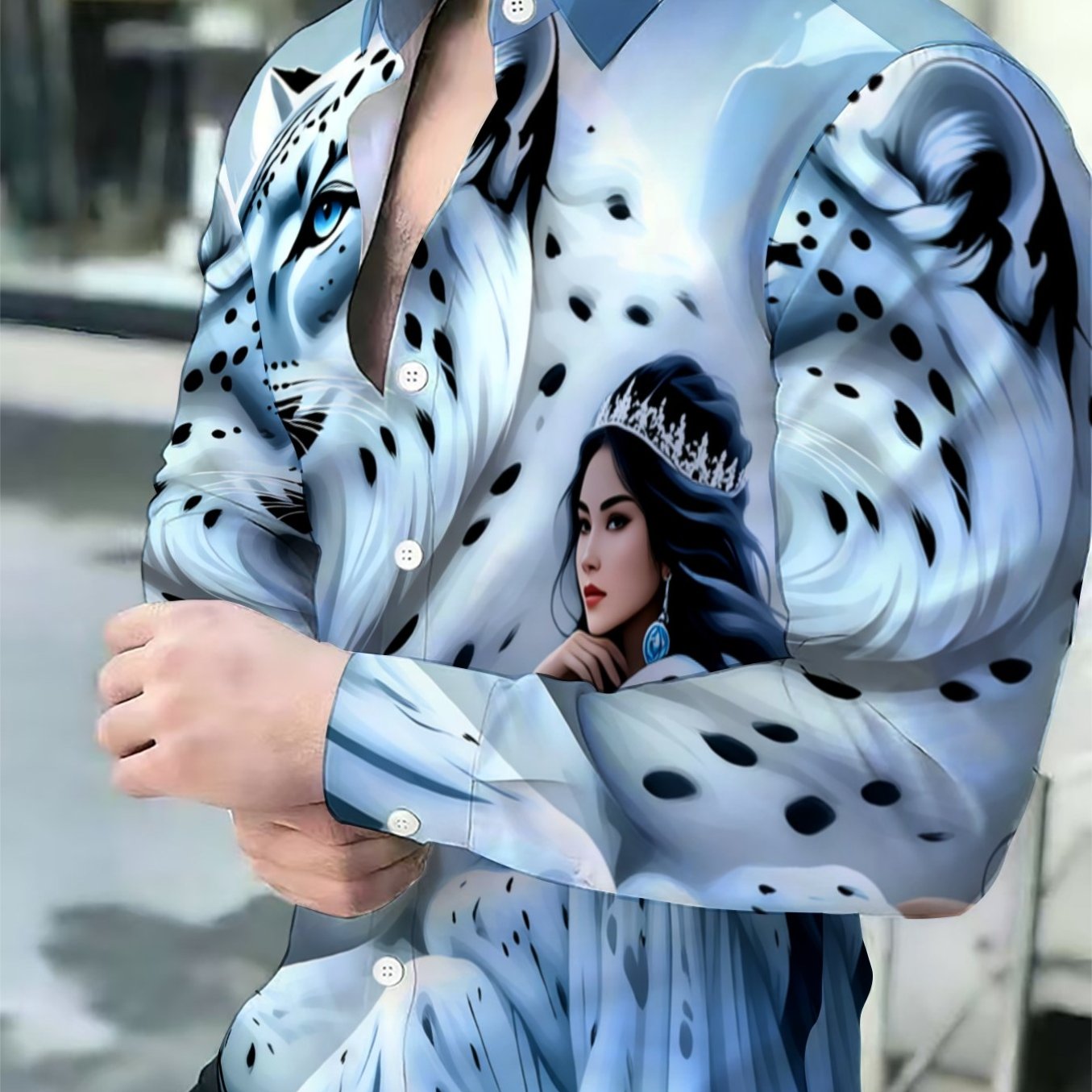 TEMU Car Print Shirt For Men, Trendy Fashion Long Sleeve Shirt, Versatile Top For Youth Outfits