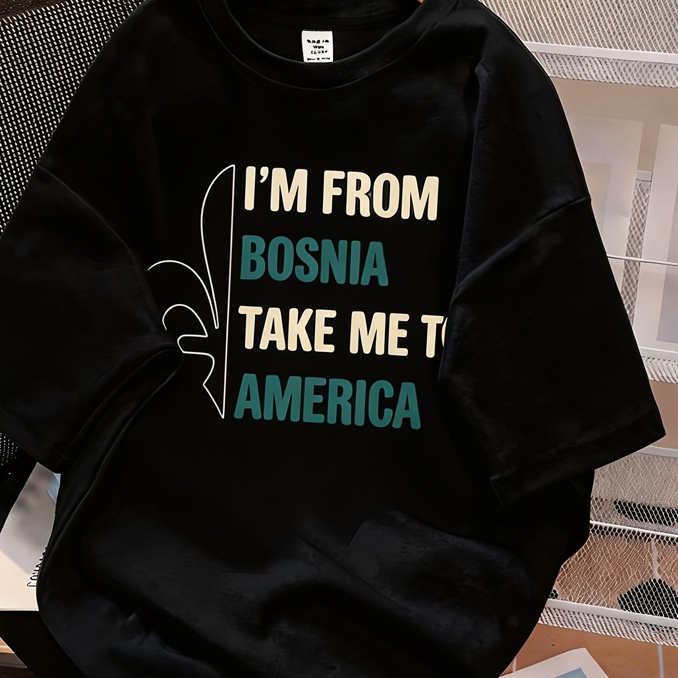 Nostalgic Style I Am From Bosnia To America Men Vintage Tee Local Bosnian Print Weekend Leisure Street Wears