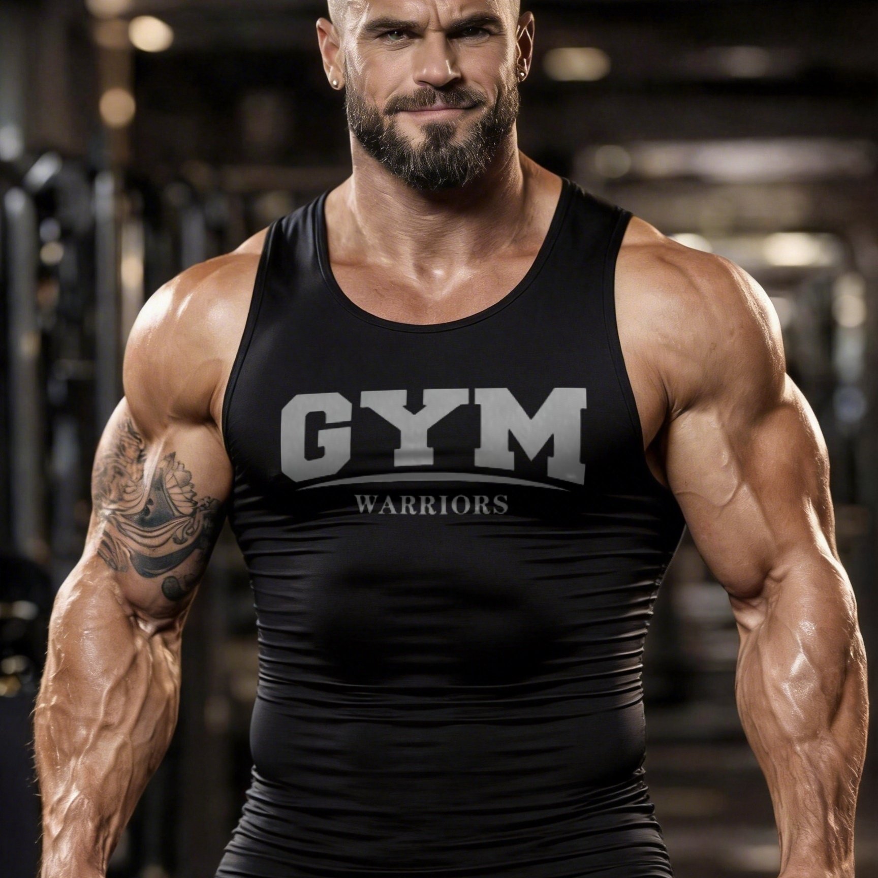 Moški fitnes telovnik - Športni stil GYM z angleško pisavo, raztegljiva tkanina primerna za boks, tek, dvigovanje uteži - čRrna majica za tre