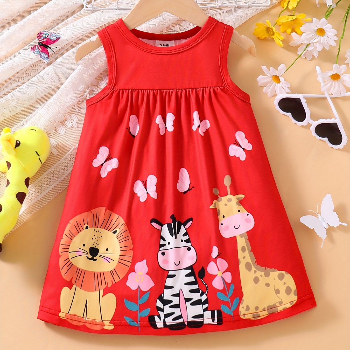 Image of Summer Cute Girls' Dress, Children's Summer Clothes, Fashionable Beach Vacation Dress, And Thin Dress, Summer Casual Apparel, Newborn/toddler Necessities