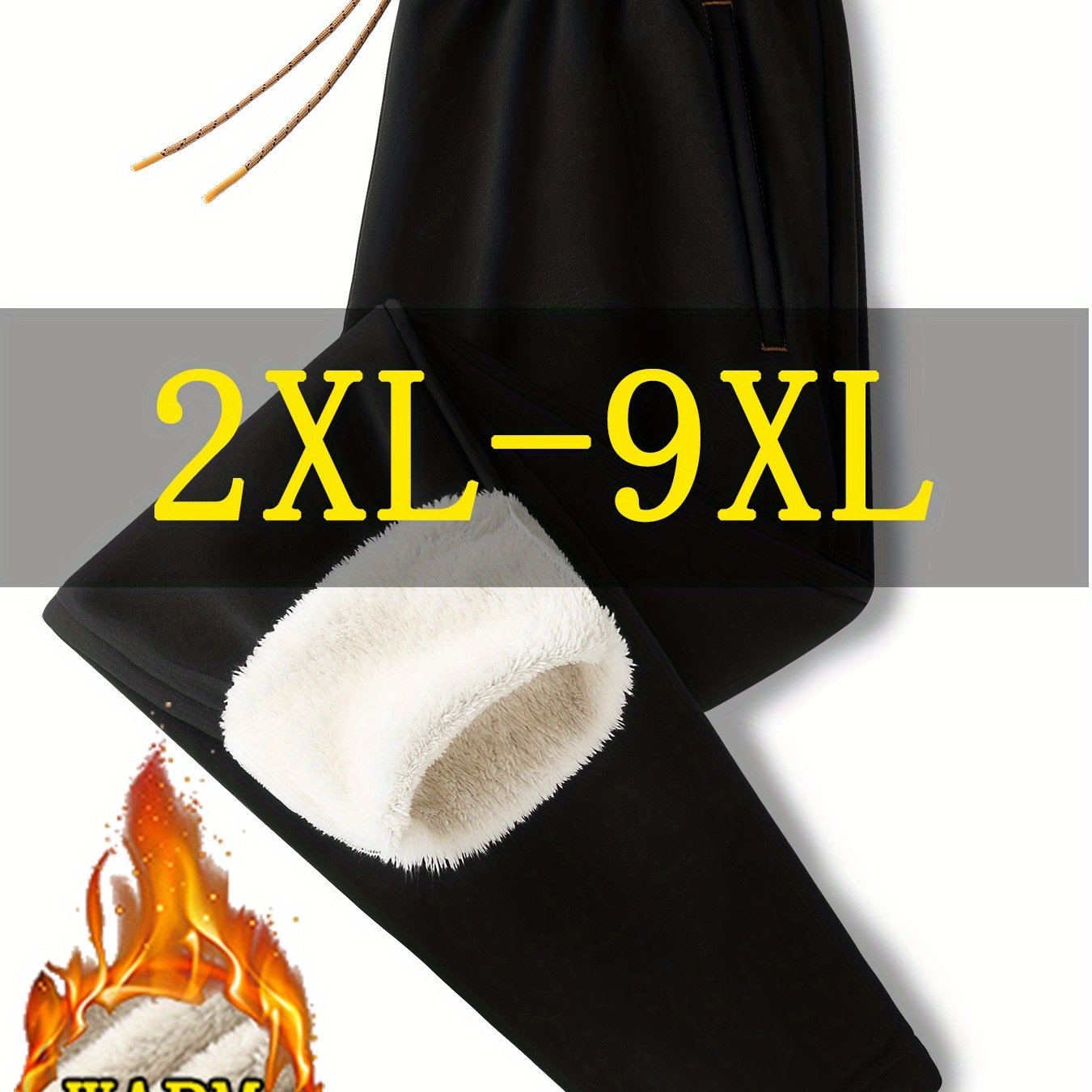 TEMU Pantalon Homme Grande Taille Doublé 2XL-9XL Super Taille Automne Hiver, Pantalon Épais Doublé , Pantalon de Sport Lâche en , Pantalon d'Hiver