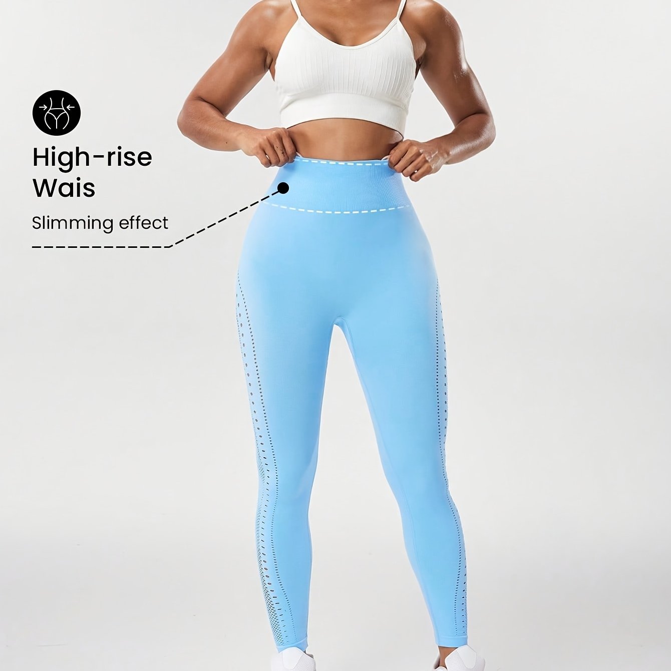 E-shop Nahtlose Yoga-Sportleggings für Damen, durchgehende , hoher Bund, Po-Lifting, Bauchkontrolle, enge , geeignet zum Laufen, für Freizeit, Sport,