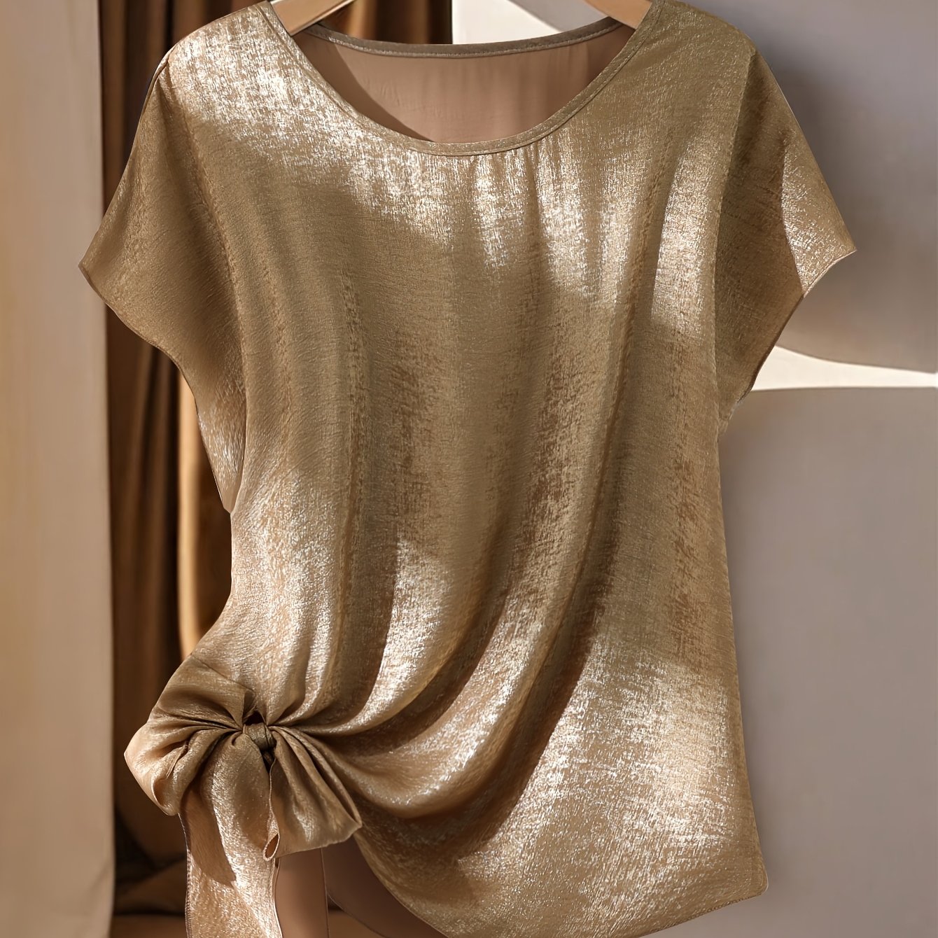 TEMU Taglie Forti, Camicia Elegante da Donna Taglie Forti con Spalle Scoperte, Top Estivo Senza Maniche a con e Papillon, Top Elegante da Donna per