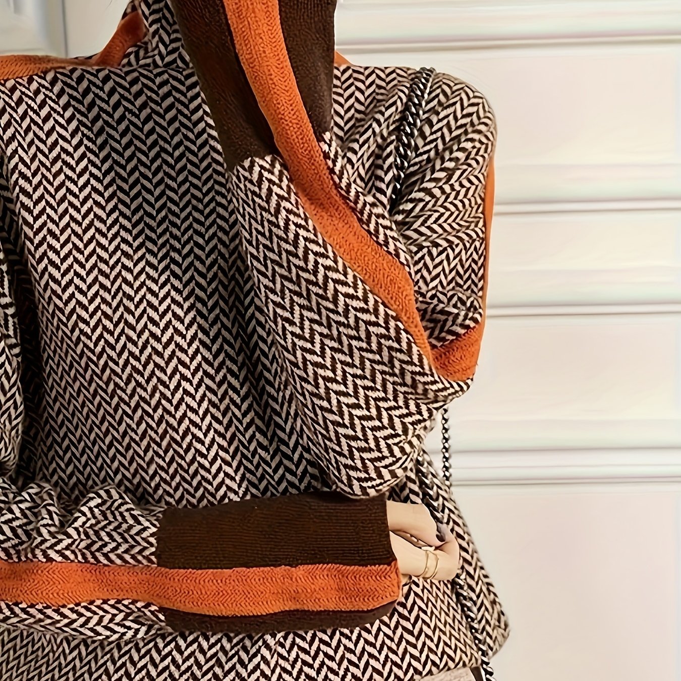 TEMU Pull à col montant pour femme, nouveau style élégant automne-hiver