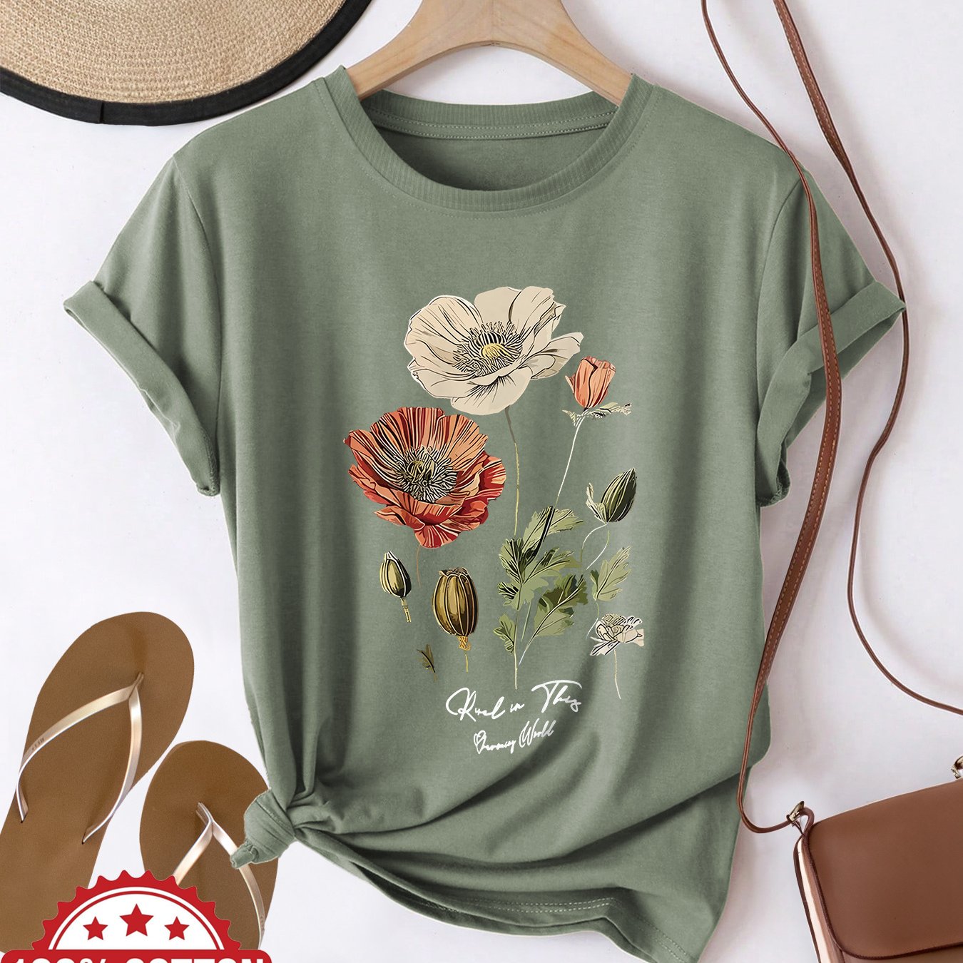 Graphic Print T-shirt, Short Sleeve Crew Neck Casual Top For Summer And Spring, Women's Clothing