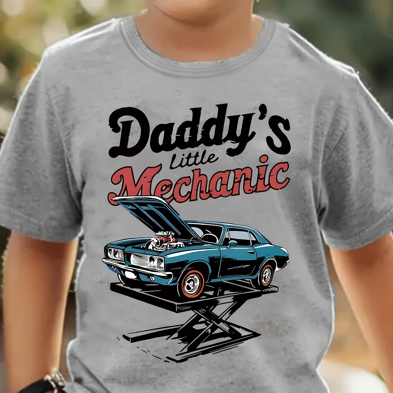 T-shirt With Car Pattern Print