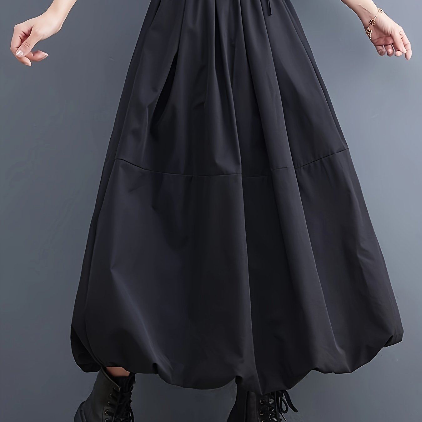 Loose Drawstring High-waist Puff Skirt