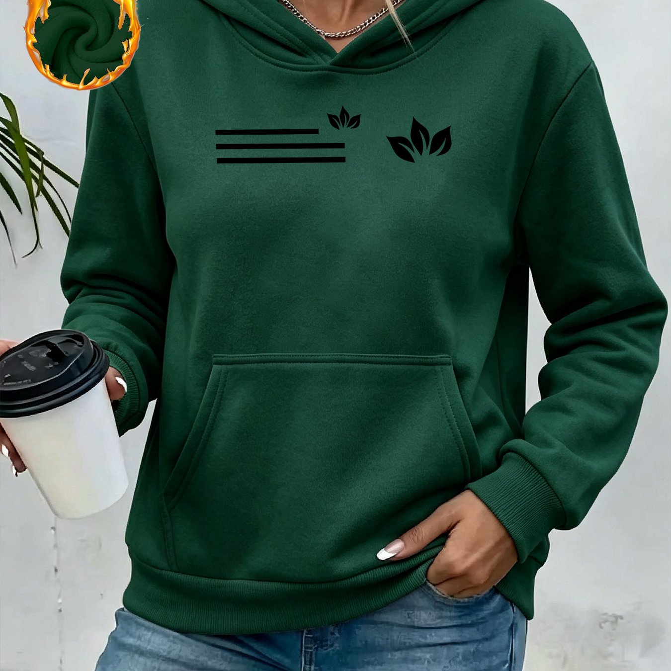 TEMU Women's Casual -lined Hooded Sweatshirt & Hooded Casual Sportswear & Autumn/winter Outfit & Pocket Jacket & Autumn Casual Hooded Sweatshirt For