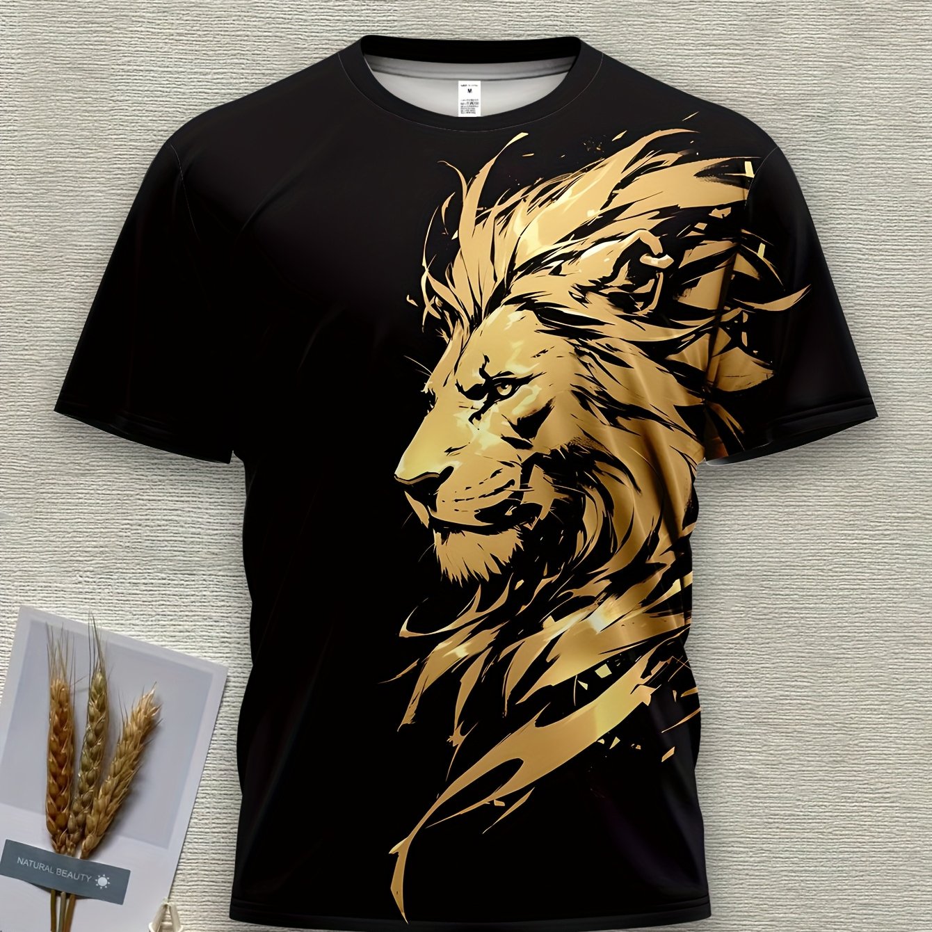 TEMU Novelty Men's T-shirt Street Individual Trendy Short Sleeve Casual Tee