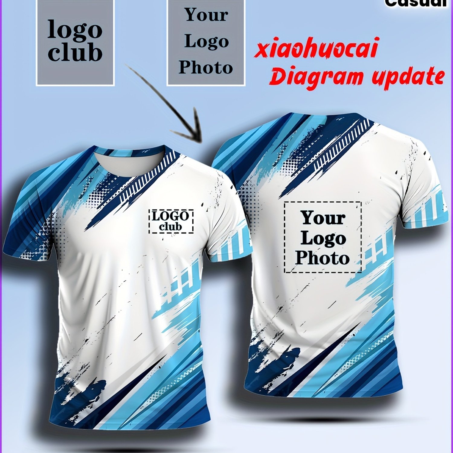 TEMU Men's Custom 3d Printed T-shirts With Logo/photo - Round Neck Athletic Short Sleeve Suitable For Streetwear, Gym Training, Summer Casual Wear,