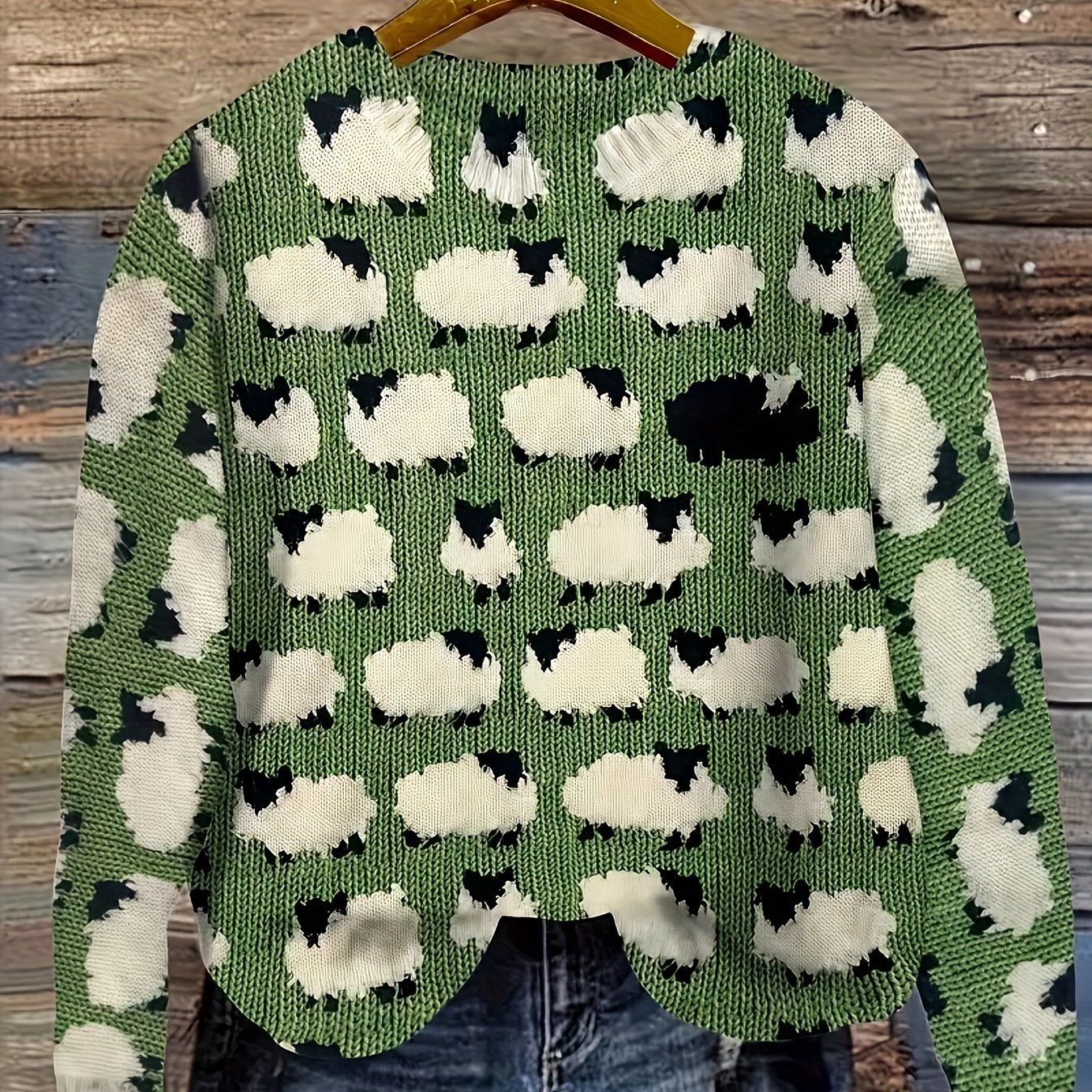 Image of New Style Thick Needle 2d Round Neck Sweatshirt, Street Fashion Knitwear