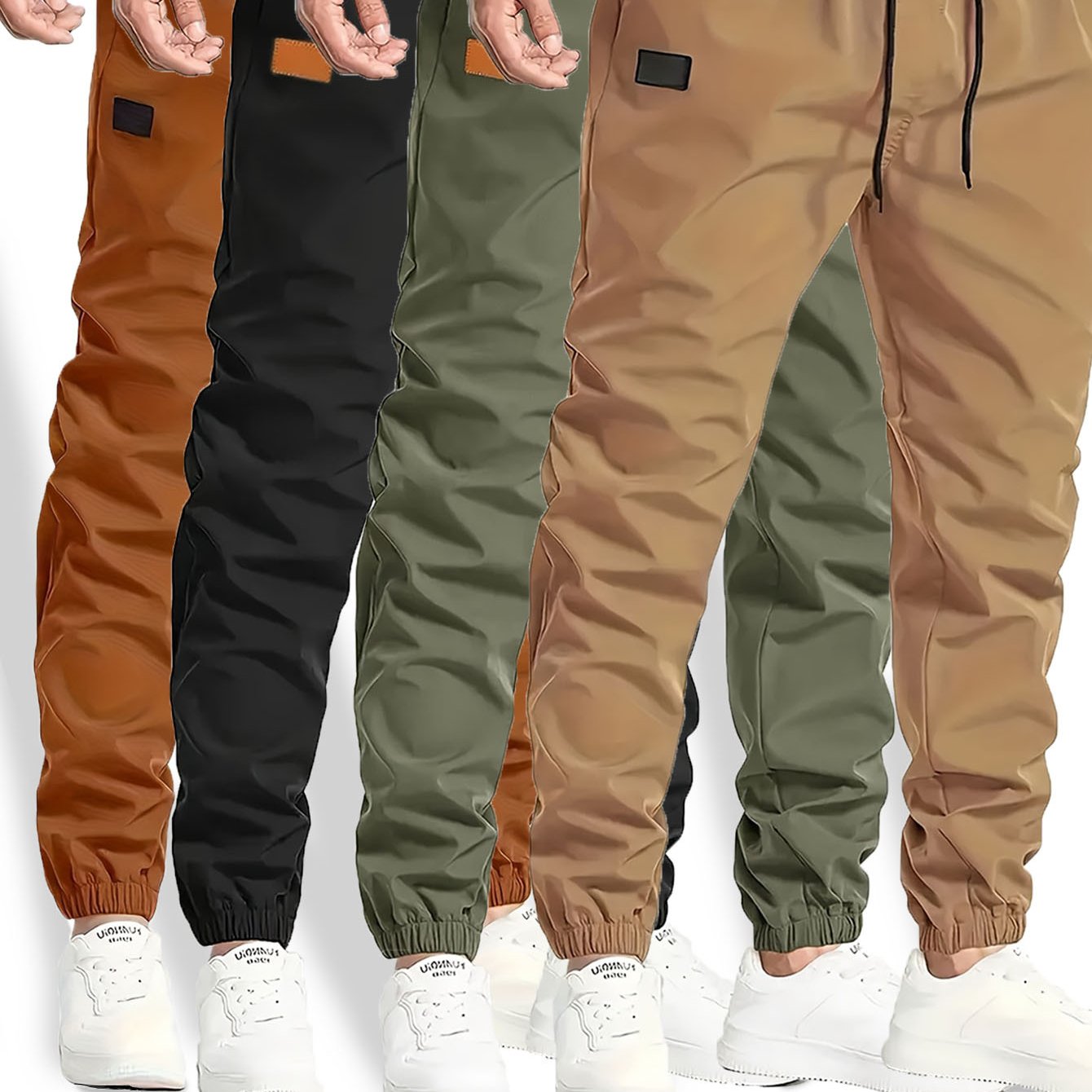 Image of 1pc Boys' Cargo Jogger Pants With Elastic Waist - Kids' - Casual Workwear Trousers, Machine-washable Cargo Pants Suitable For Boys 4-12 Years, Perfect For Outdoor