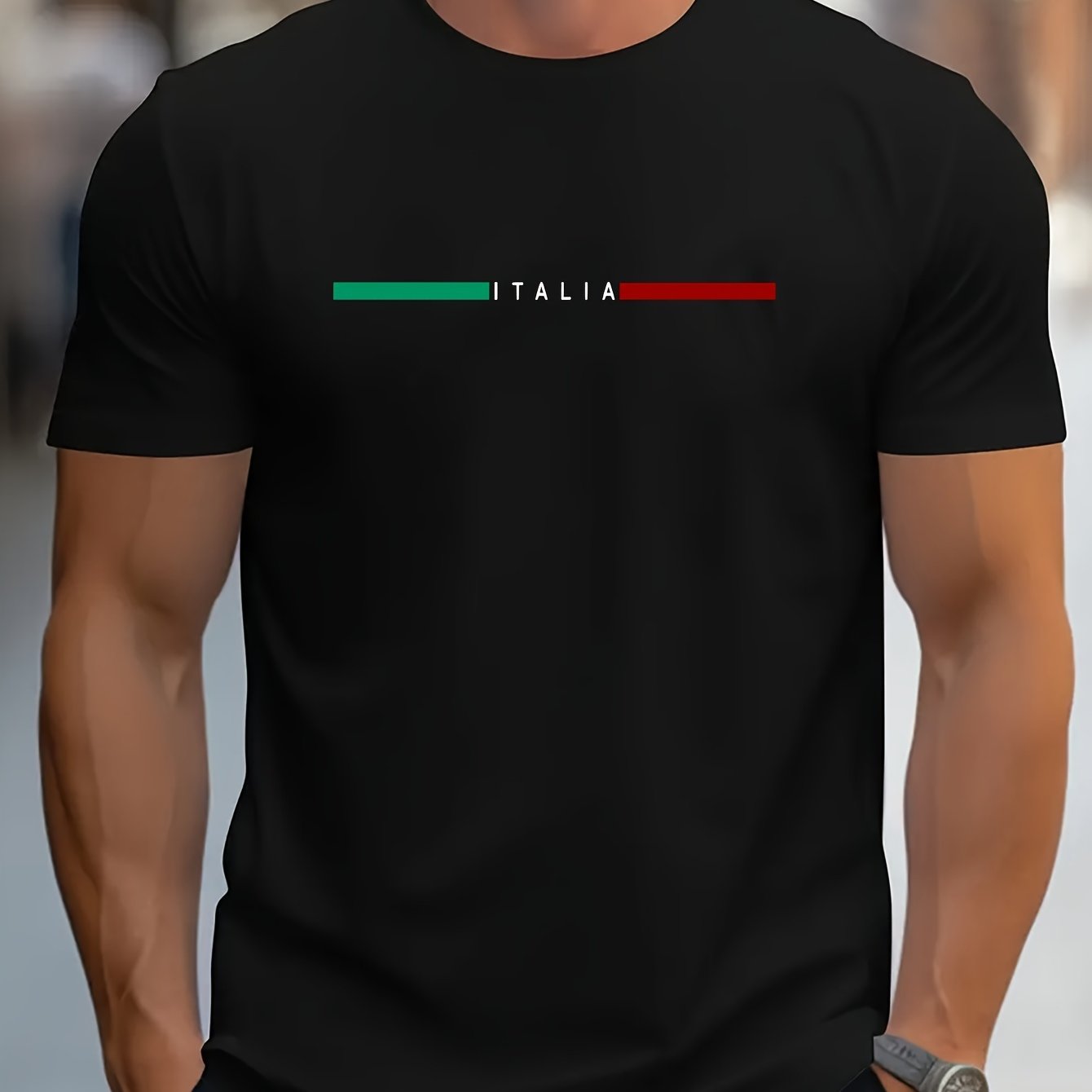 TEMU 's Fashion Personality Pattern Print Comfortable T-shirt Short Sleeve Breathable Sweatshirt For Casual Daily Outdoor Activities And