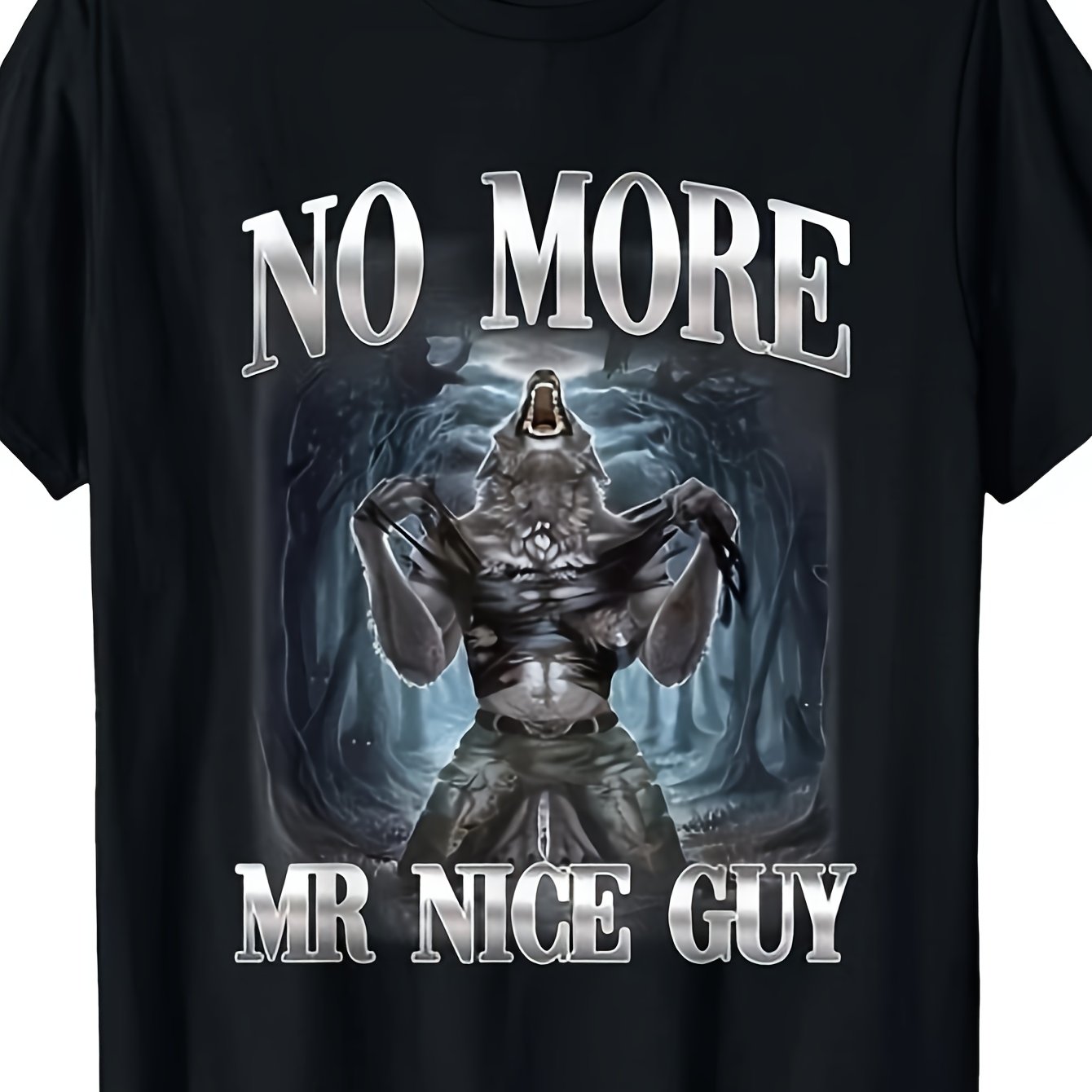 TEMU Guy Meme T-shirt, Hoodie & Sweater - Unisex Adult Graphic Novelty Tee With Wolf Design, 220gsm Heavyweight Cotton, Retro Style Casual For ,