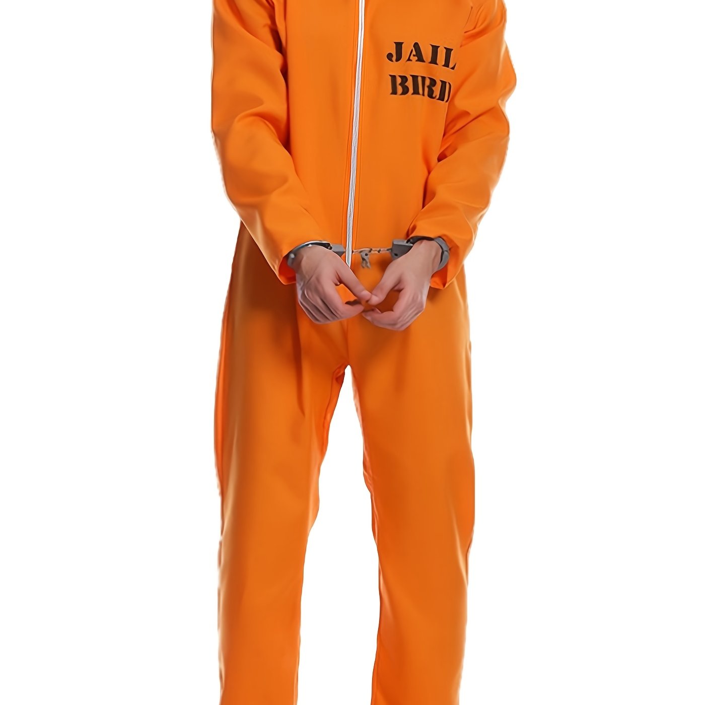 TEMU Halloween Adult Costume, Movie-inspired Prison Costume, Orange Jumpsuit, Prisoner Costume For Party And Ball Role-playing, Uniform