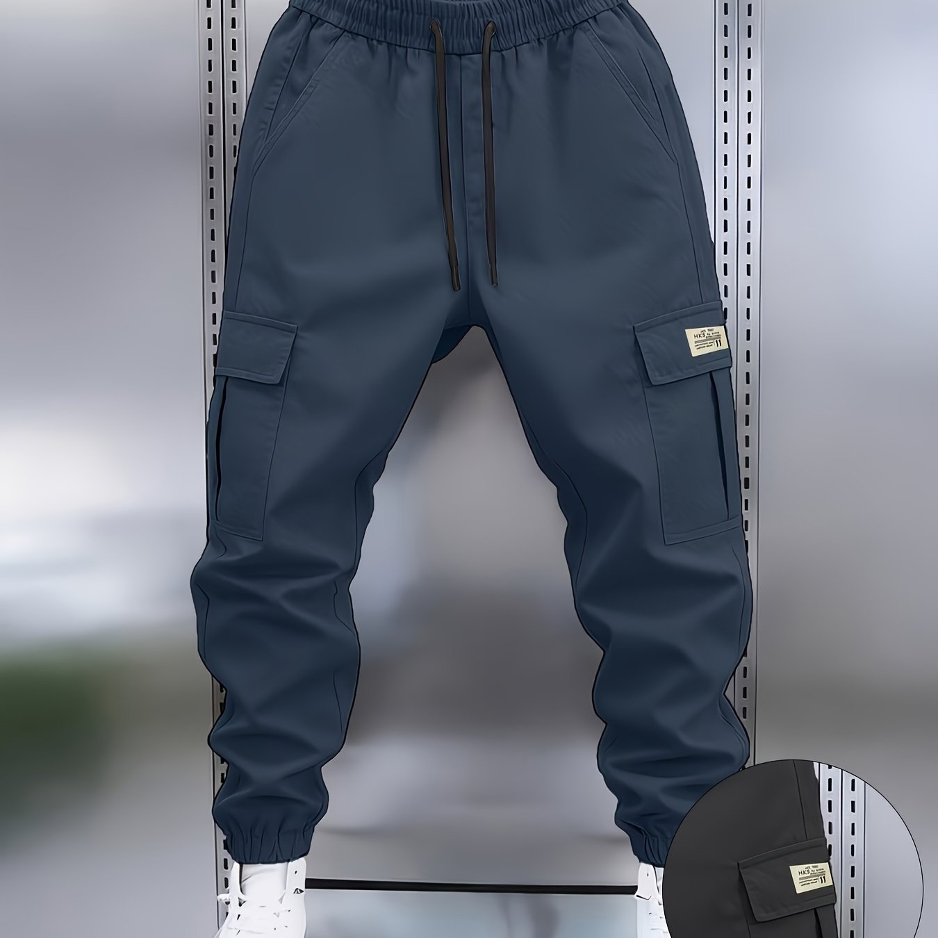TEMU High-quality Men's Trousers | Stylish Men's Athletic Jogger Cargo Pants In Multiple Colors, Featuring Dual Side Multi- And A Drawstring Waist.