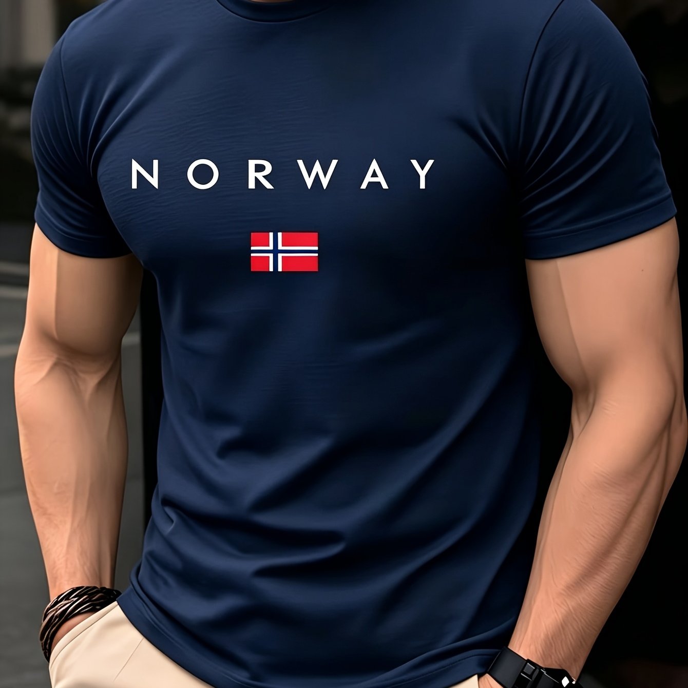 TEMU Men's 2d Novelty Minimalist Flag Element Pattern Print Short-sleeve T-shirt, Loose And Comfortable Crew Neck, Streetwear Trendy Casual Summer